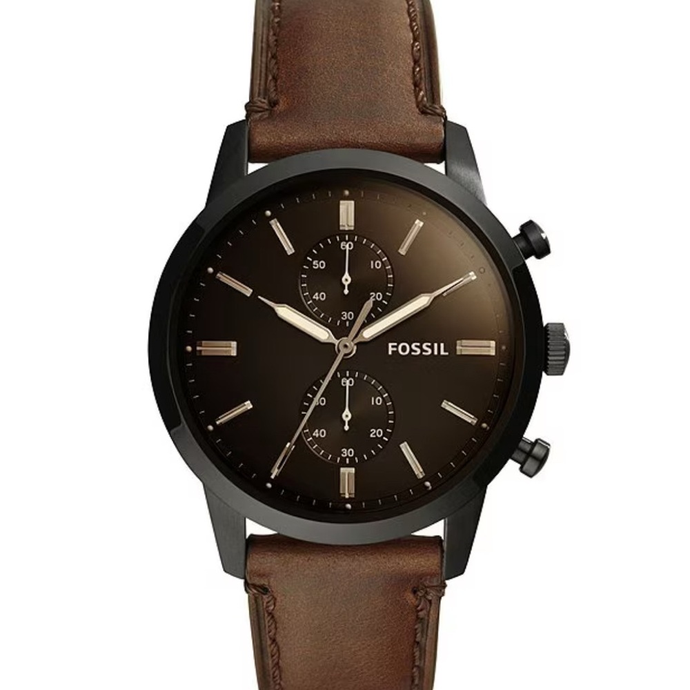 Fossil Men's Brown Leather Strap Watch